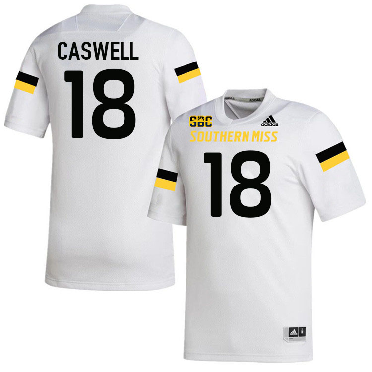 Southern Miss Golden Eagles #18 MaLik Caswell Football Jersey Stitched-White